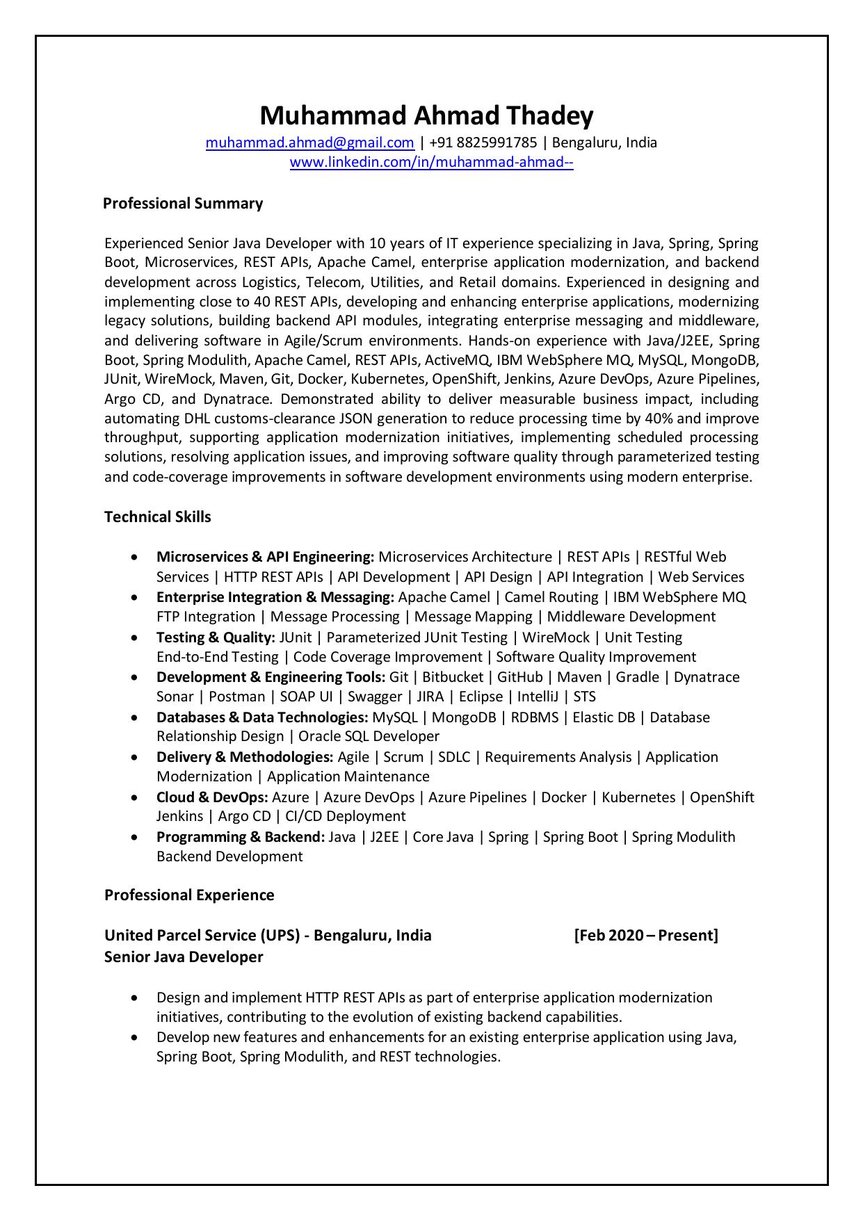 Preview of ATS Resume Sample 03