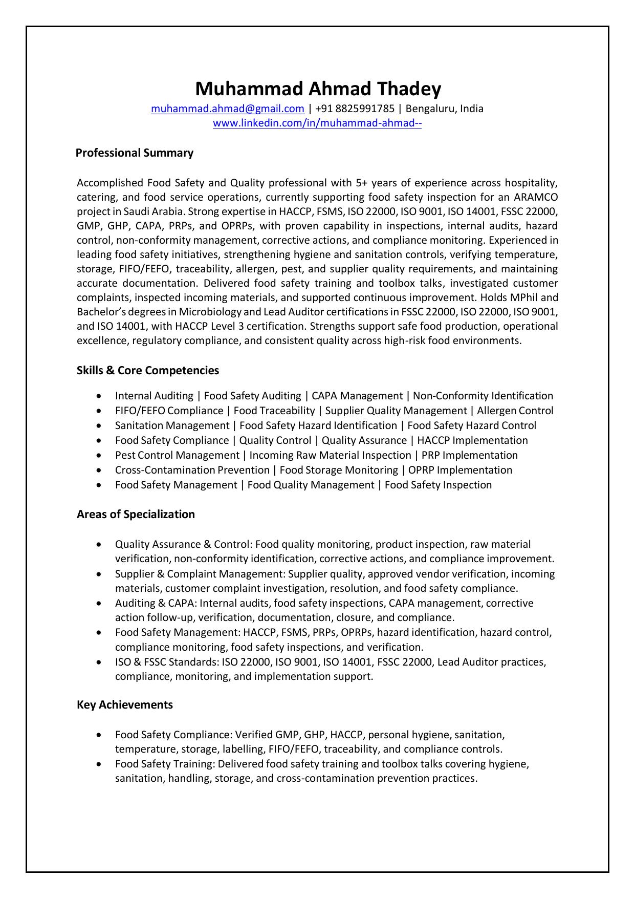 Preview of ATS Resume Sample 04